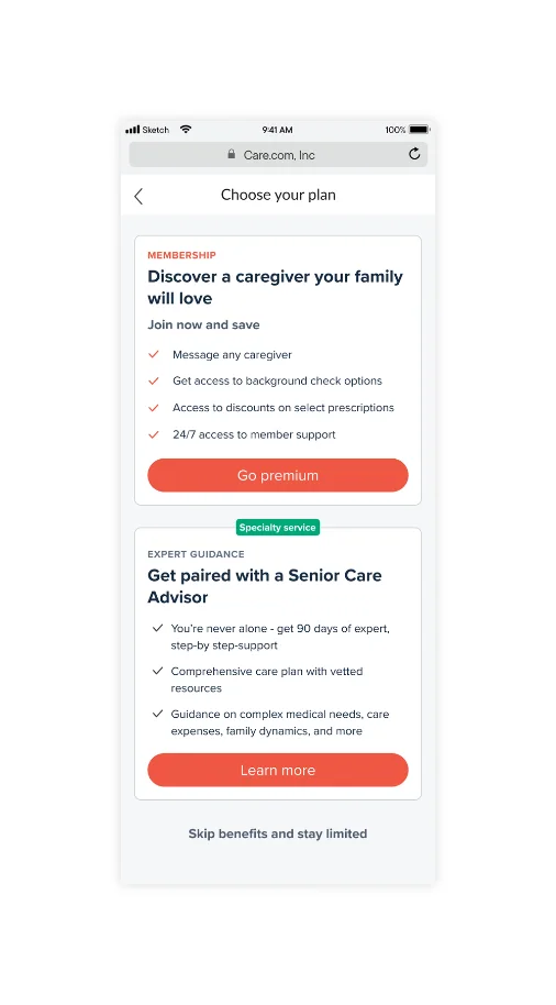 Post-enrollment pre-rate card